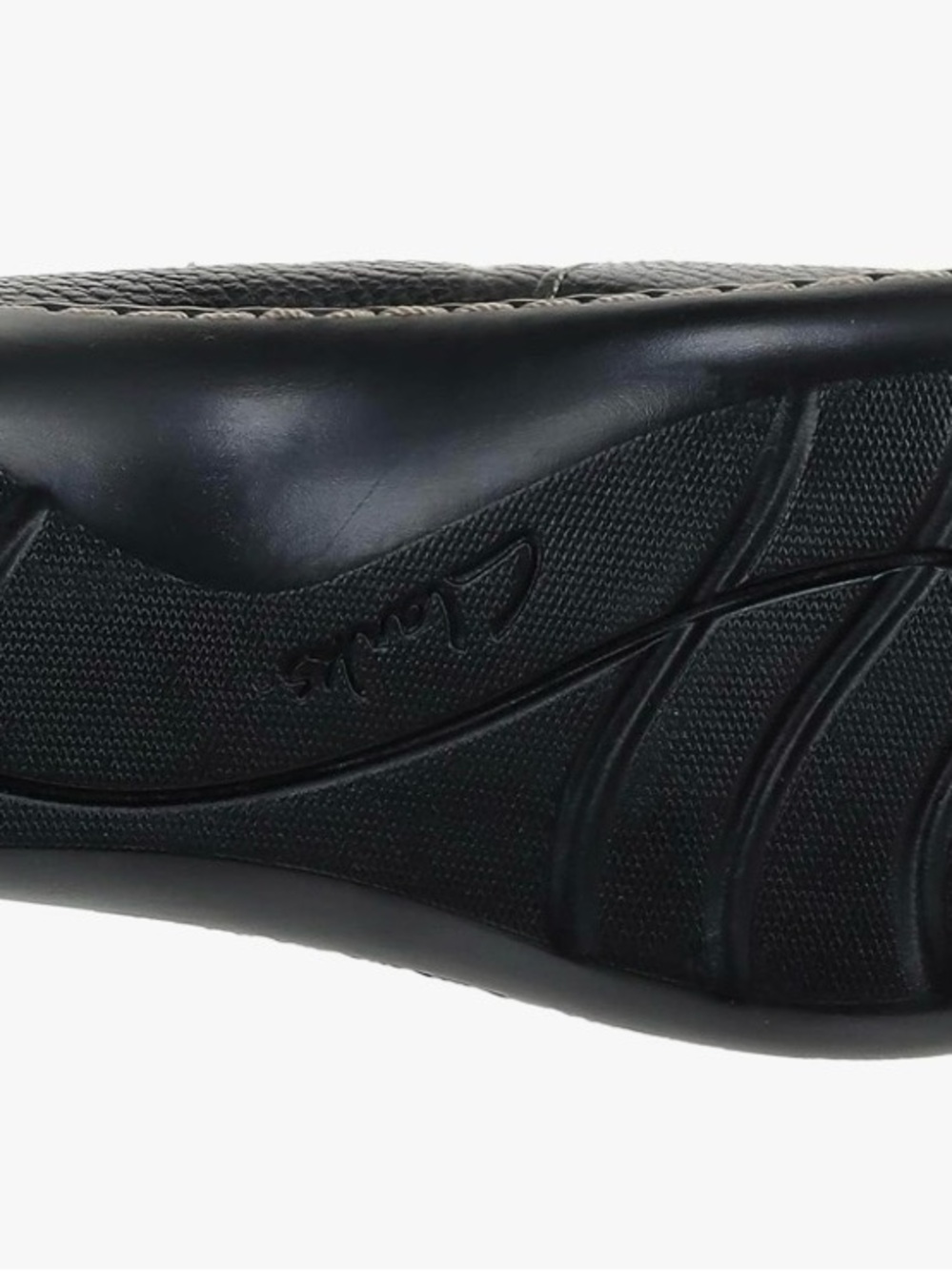 Clarks Black Leather Casual Slip-On Flats - Picture 4 of 5